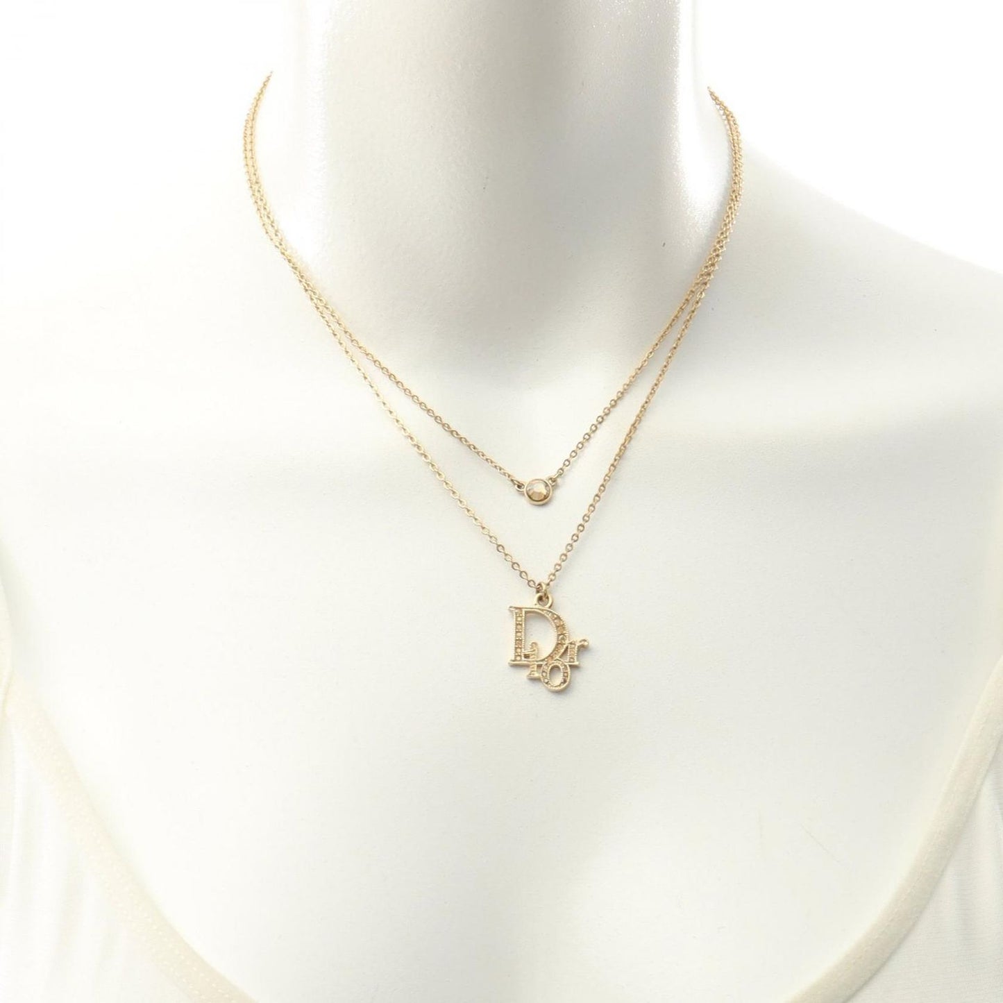 Dior Gold-Plated Necklace with Rhinestones - Exquisite Elegance