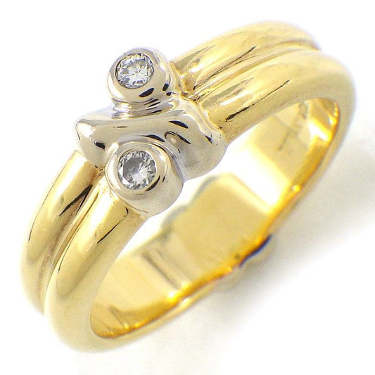 Tiffany & Co. Signature Cross Ring with Diamonds in K18 Gold