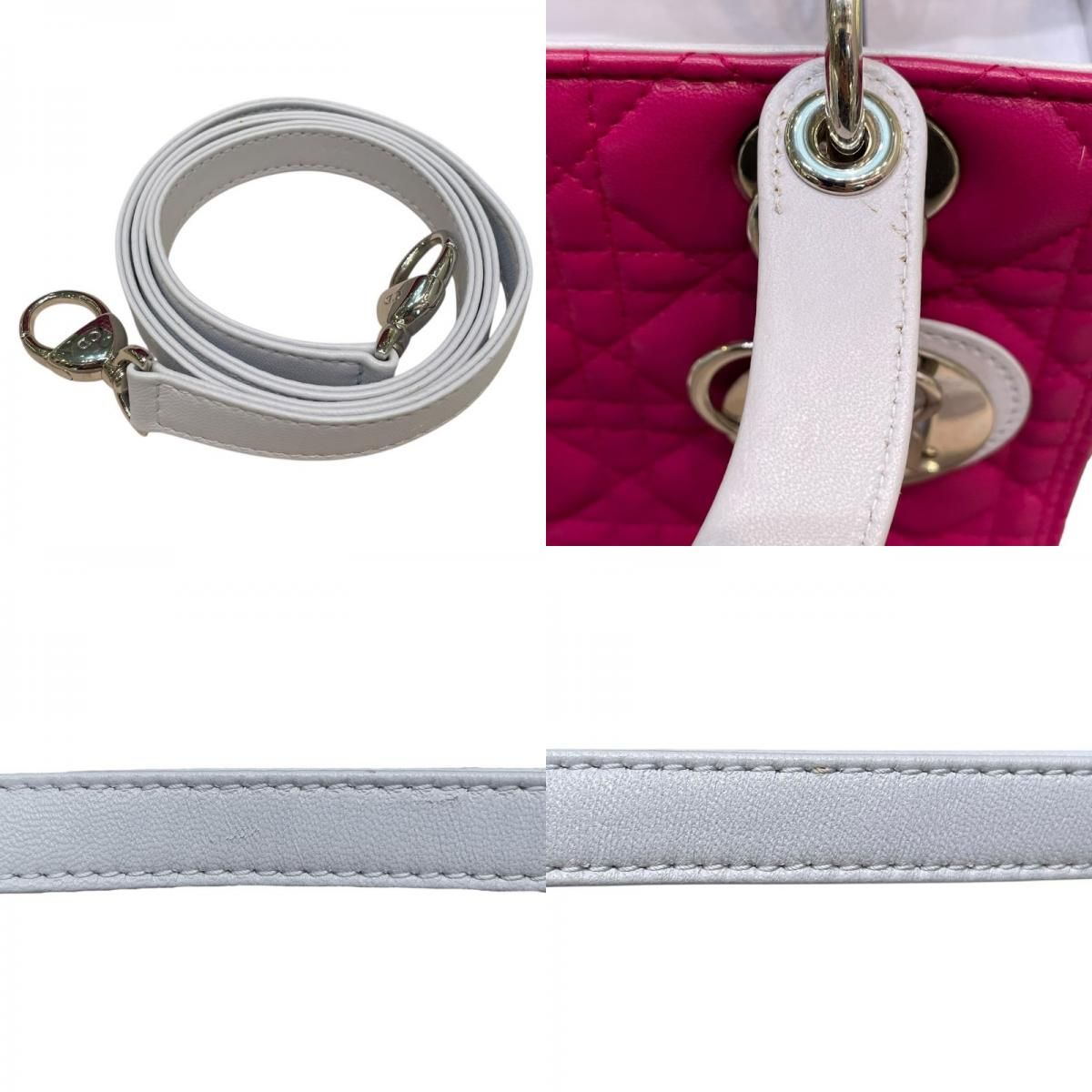 Christian Dior Lady Dior Medium Tricolor in Purple Grey - Exquisite Craftsmanship