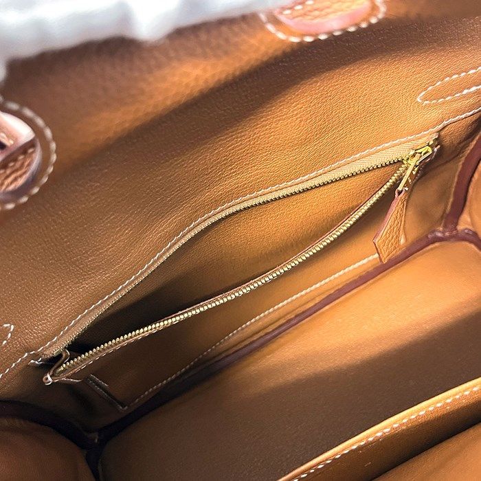 HERMES Birkin 25 Handbag - Gold Togo Leather, 2022 Edition