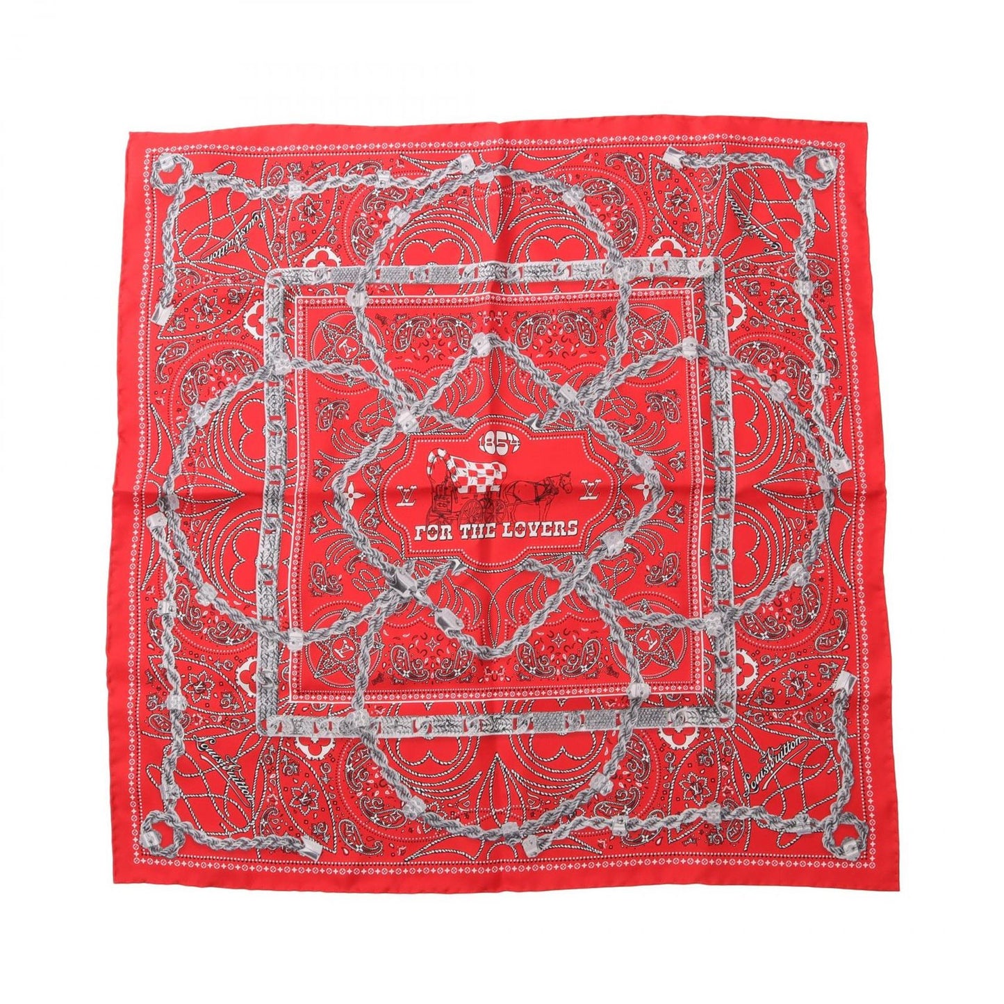 Louis Vuitton LV Rope Silk Scarf - Exquisite Red Elegance