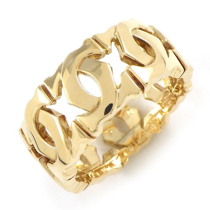 Cartier Entrelacés C2 2C Logo K18YG Ring - Size 9.5