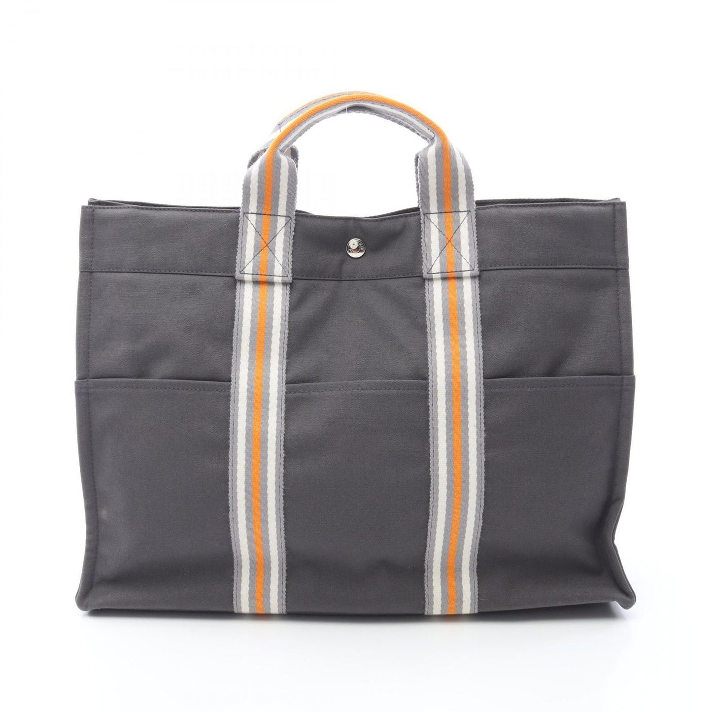 HERMES Foolto MM Tote Bag in Gray Canvas - Timeless Elegance