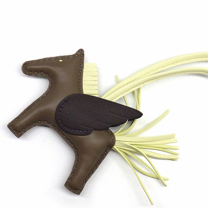 HERMES Rodeo Pegasus PM Bag Charm - 2024 Étaupe/Jaune Milton/Rouge Ash