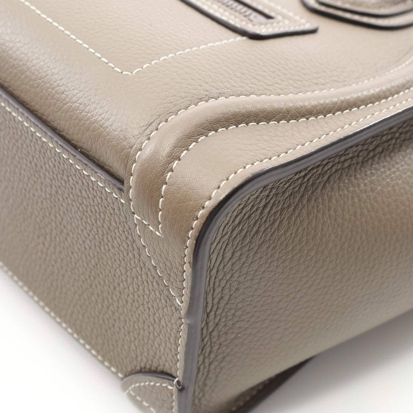 CELINE Luggage Nano Shopper Handbag in Etoupe Leather - Exquisite Craftsmanship