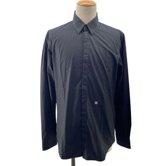 Fendi Logo Embroidered Cotton Shirt - Black, Size 40, 2018