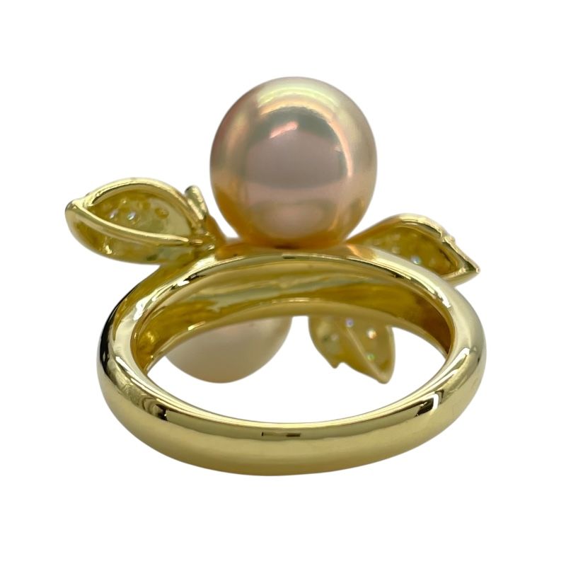 Exquisite K18YG Pearl and Diamond Ring - Timeless Elegance