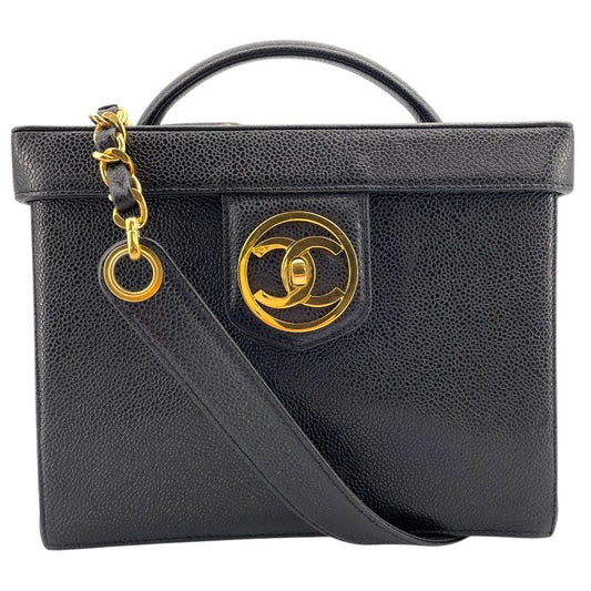 CHANEL Coco Mark Vanity Box Bag A01999 - Black Caviar Skin