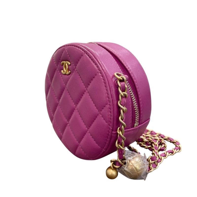 CHANEL Chain Shoulder Bag - Purple & Gold Hardware - Lambskin