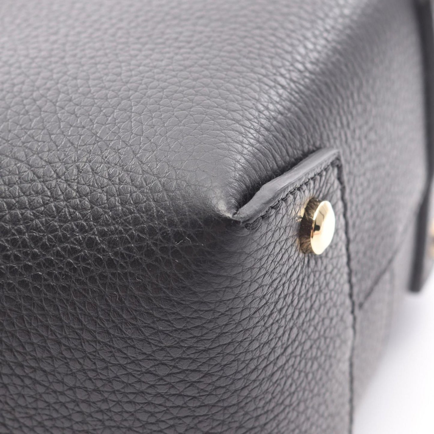 Salvatore Ferragamo Gancini Shoulder Bag in Black Leather