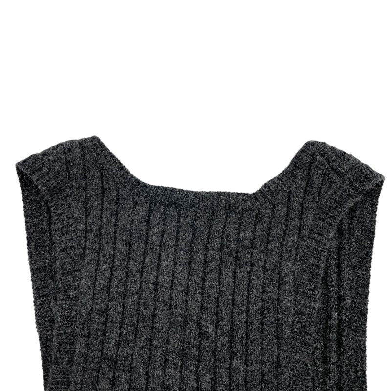Louis Vuitton Black Wool Asymmetrical Sleeveless Knit Dress - XS