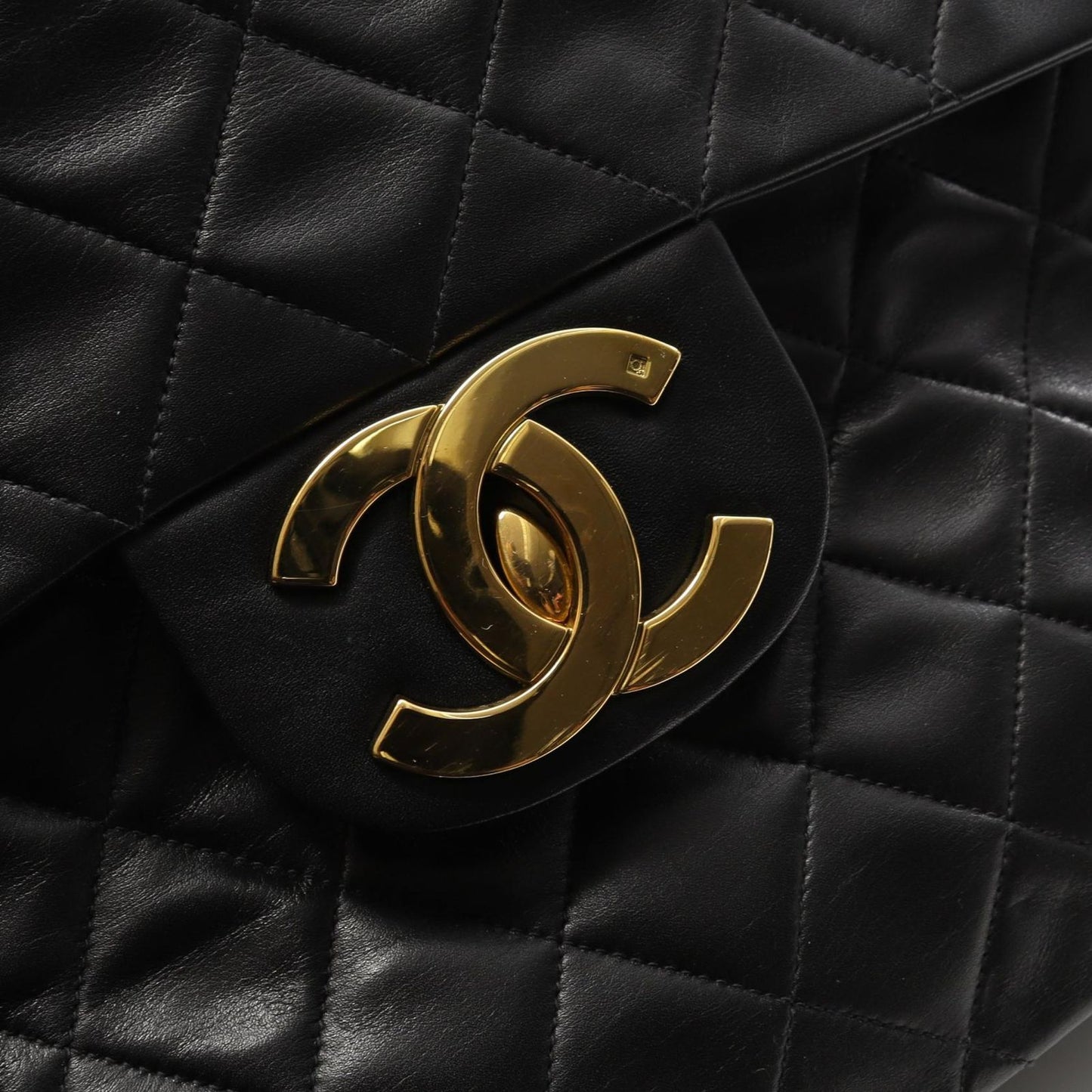 CHANEL De Camellia 34 Shoulder Bag in Black Lambskin