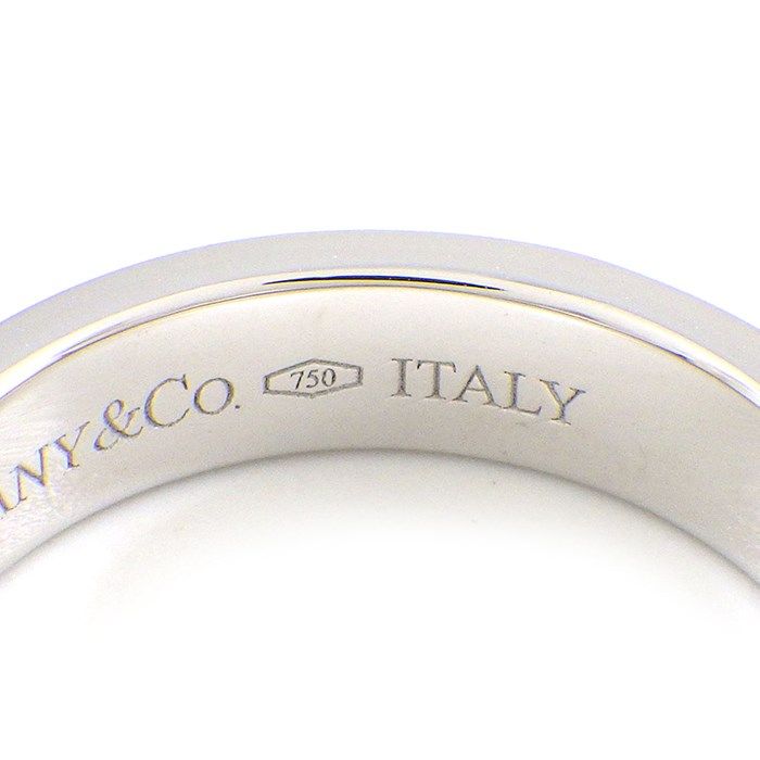 Tiffany & Co. Atlas Narrow Ring in K18 White Gold - Size 9