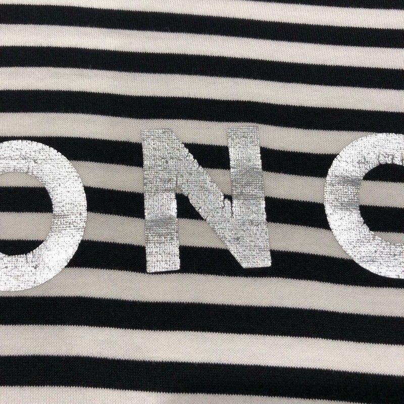 MONCLER Striped Logo Print Cotton T-Shirt - Size L