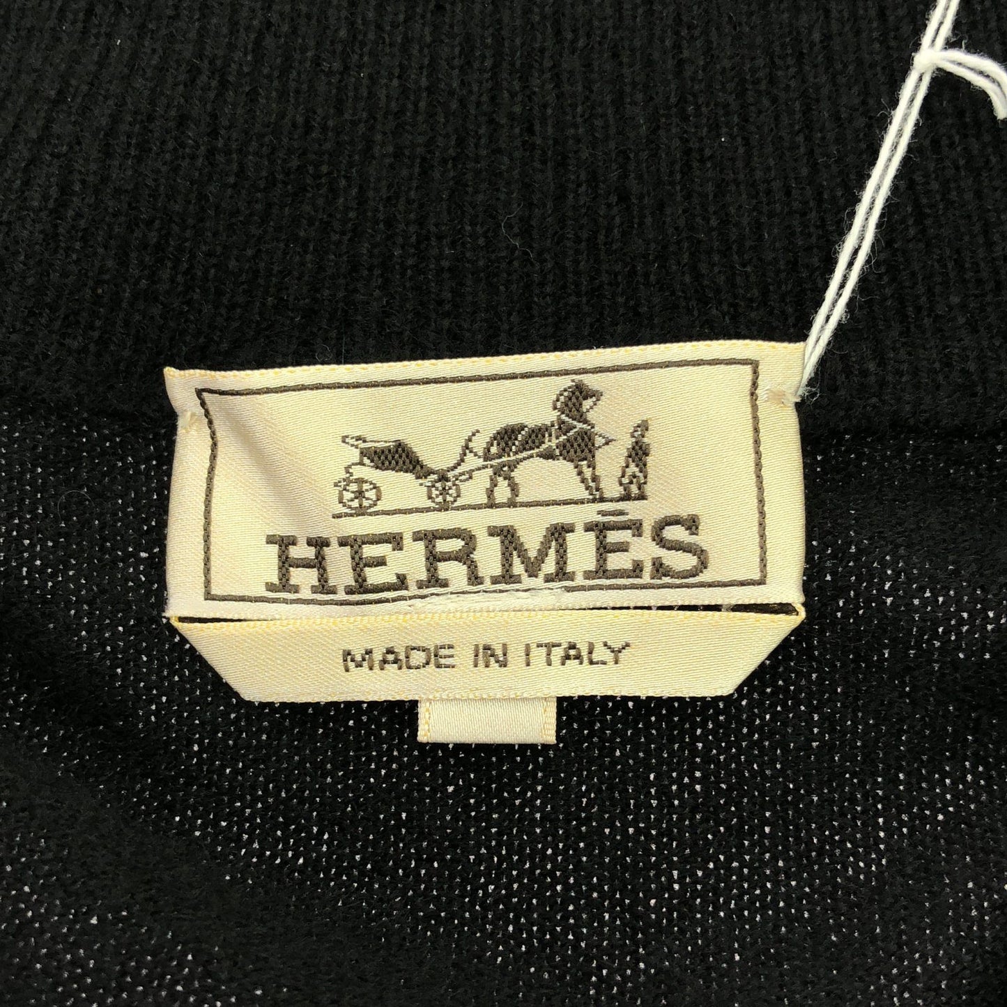 HERMES Black Cashmere Half-Zip Knit Sweater - Size S