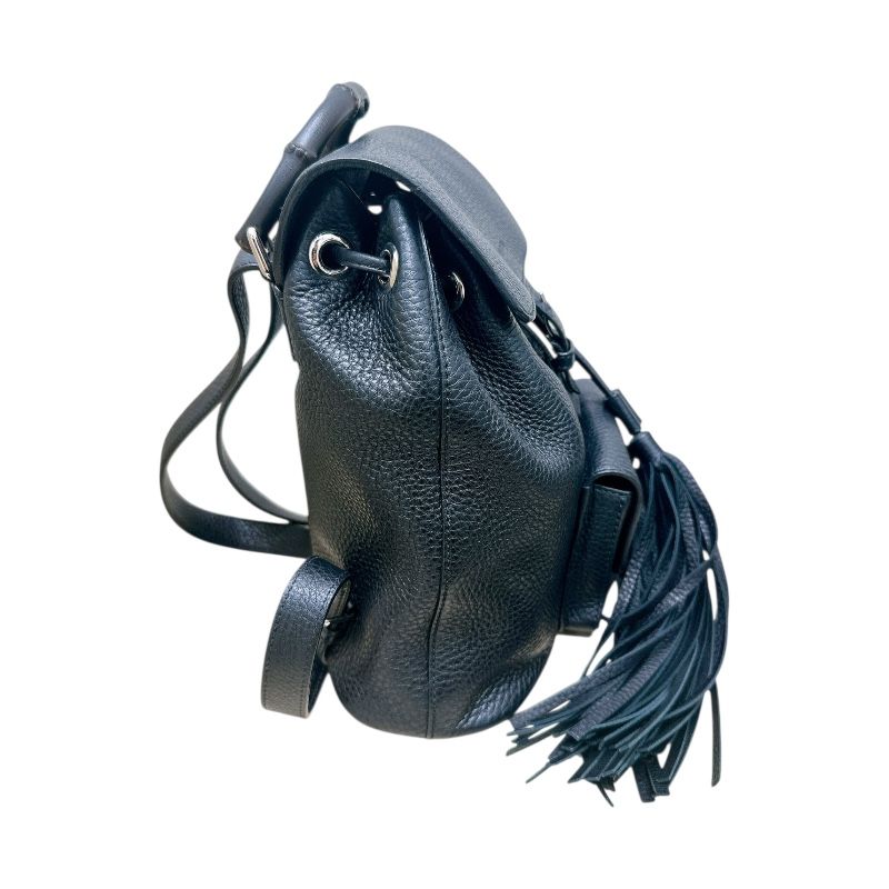 GUCCI Bamboo Backpack in Black Leather - Timeless Elegance