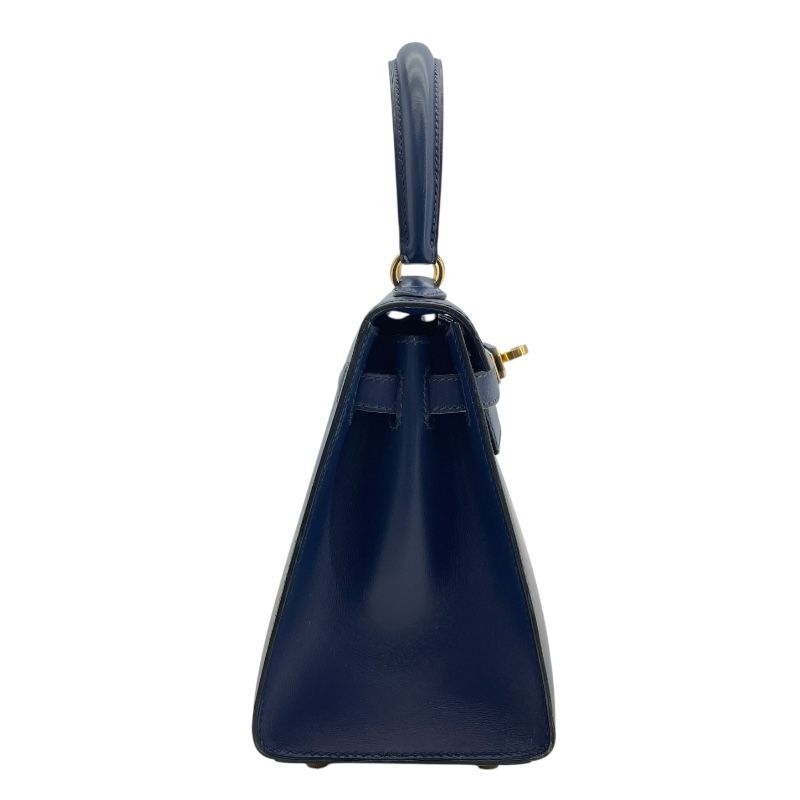 HERMES Mini Kelly Bag in Blue Saphir with Gold Hardware