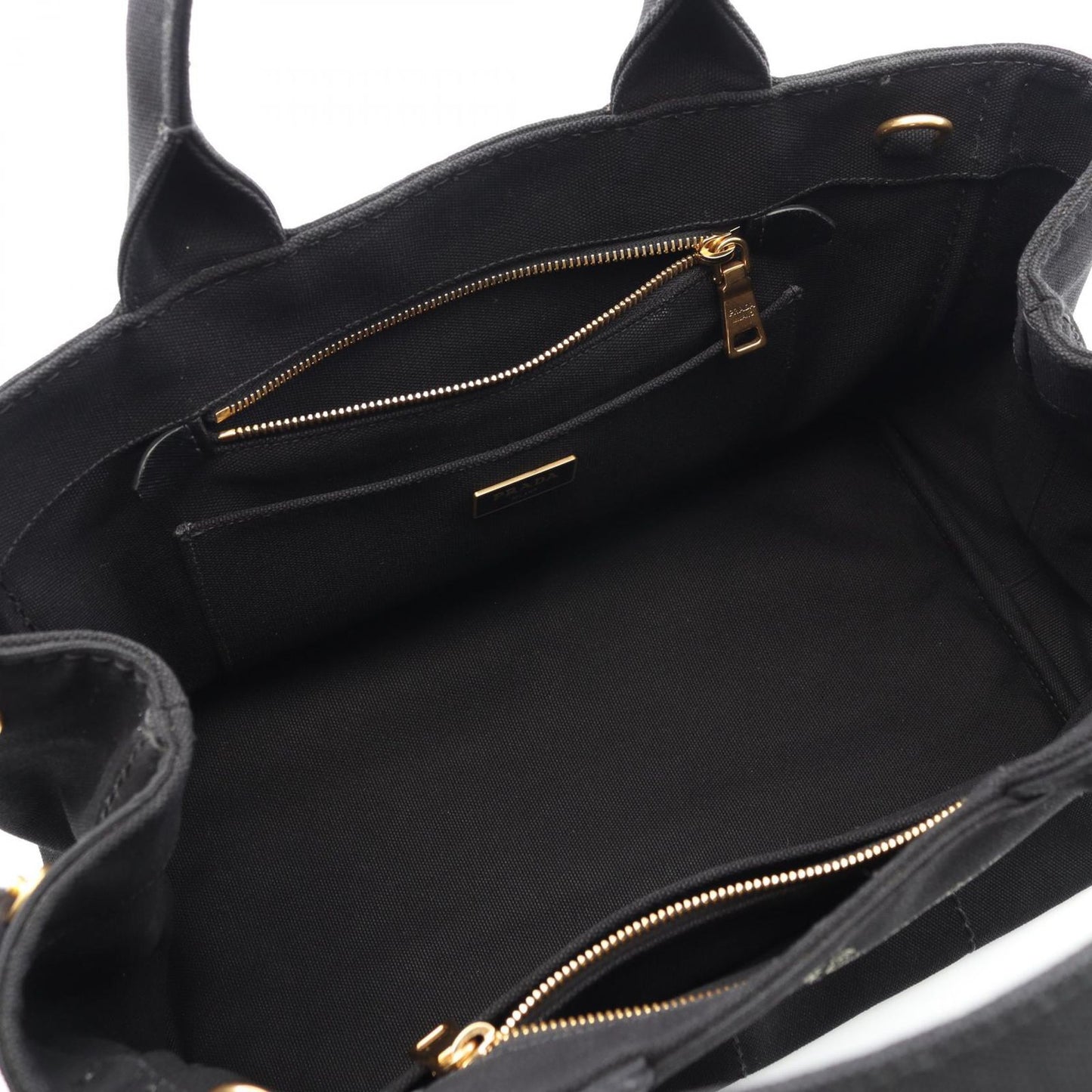 PRADA CANAPA Tote Bag in Black Canvas - Timeless Elegance