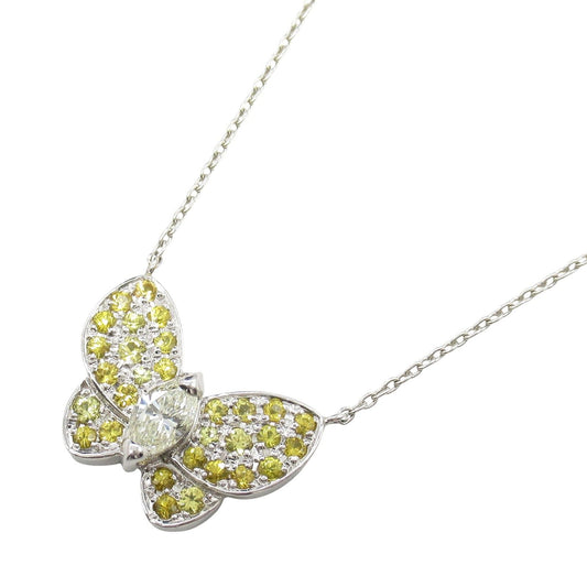 Exquisite Yellow Sapphire & Diamond Necklace in K18 White Gold