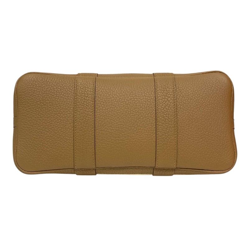 HERMES Garden Party TPM Handbag in Cream & Beige with Silver Hardware