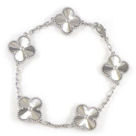 Van Cleef & Arpels Vintage Alhambra 5 Motif Bracelet in K18 White Gold