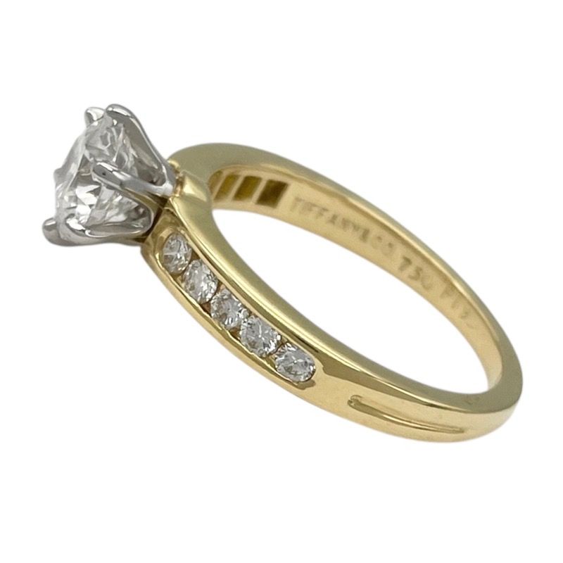 Tiffany & Co. Solitaire Channel-Setting Diamond Ring 0.78ct/0.17ct