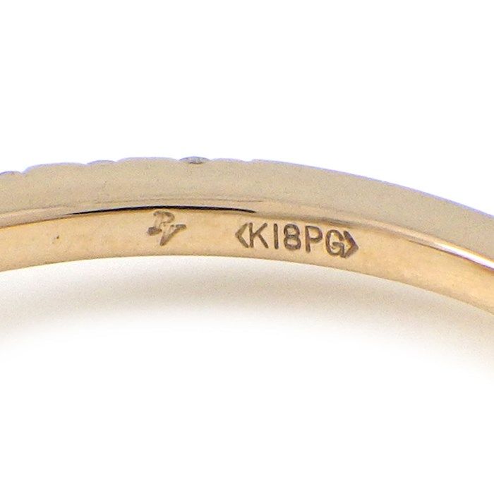 Ponte Vecchio Heart Half-Circle Pink Gold Diamond Pinky Ring