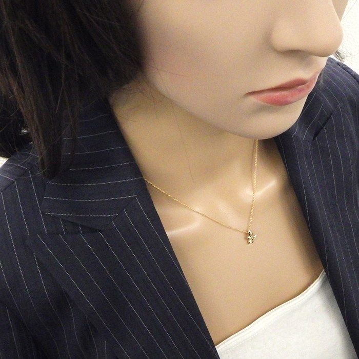 Tiffany & Co. Olive Leaf Necklace with Diamond in K18 Pink Gold