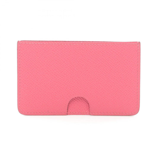HERMES Porcrol Rose Azalee Card Case - Exquisite Pink Leather
