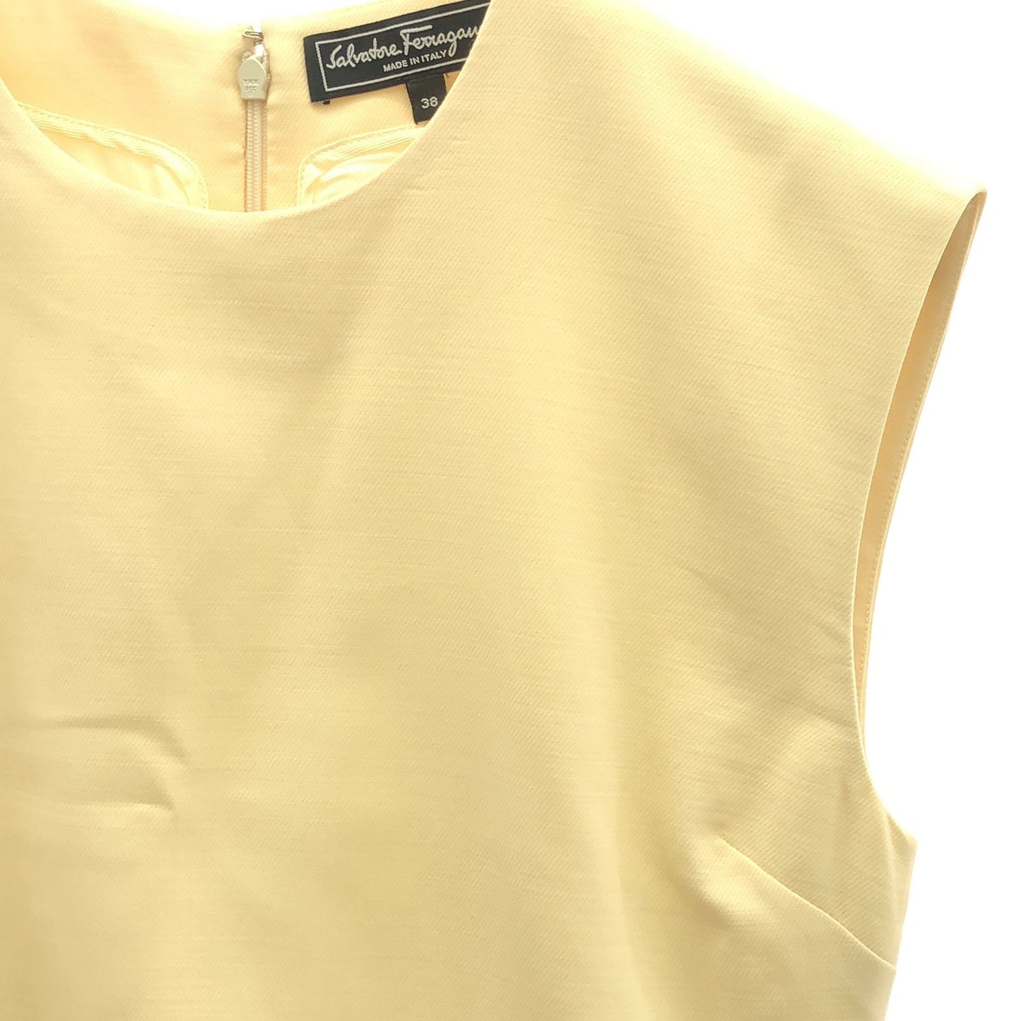 Salvatore Ferragamo Beige Wool Dress - Timeless Elegance