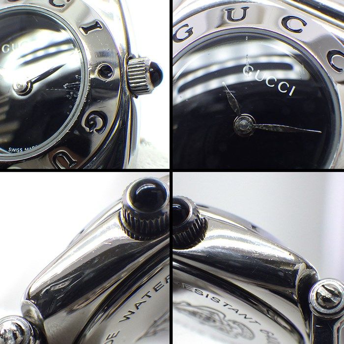 GUCCI Horsebit 6400L Black Dial Stainless Steel Quartz Watch