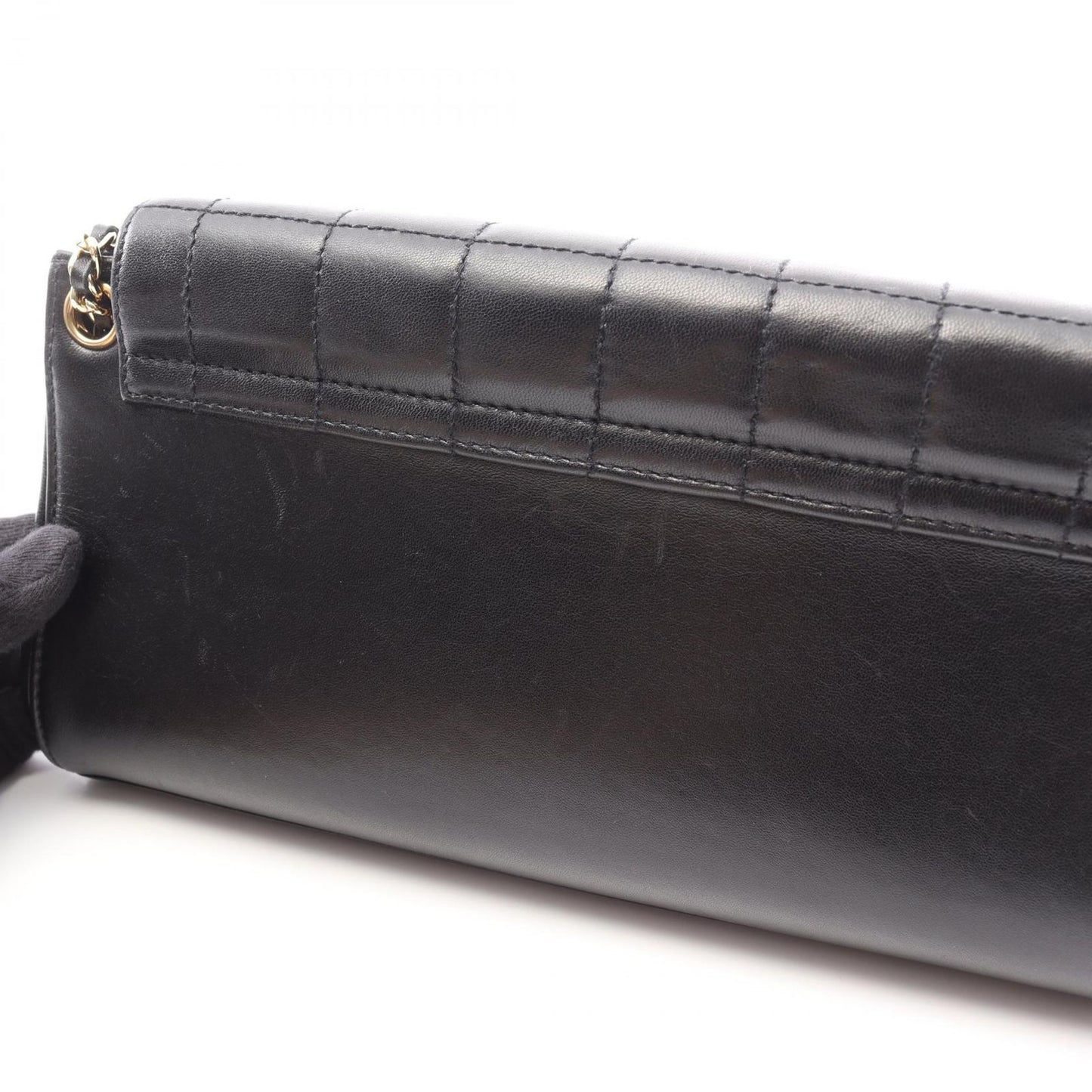 CHANEL 2.55 Chocolate Bar Shoulder Bag in Black Lambskin