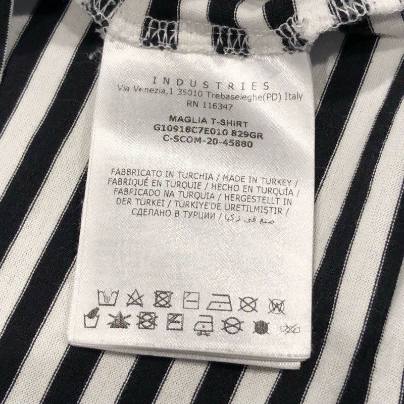 MONCLER Striped Logo Print Cotton T-Shirt - Size L