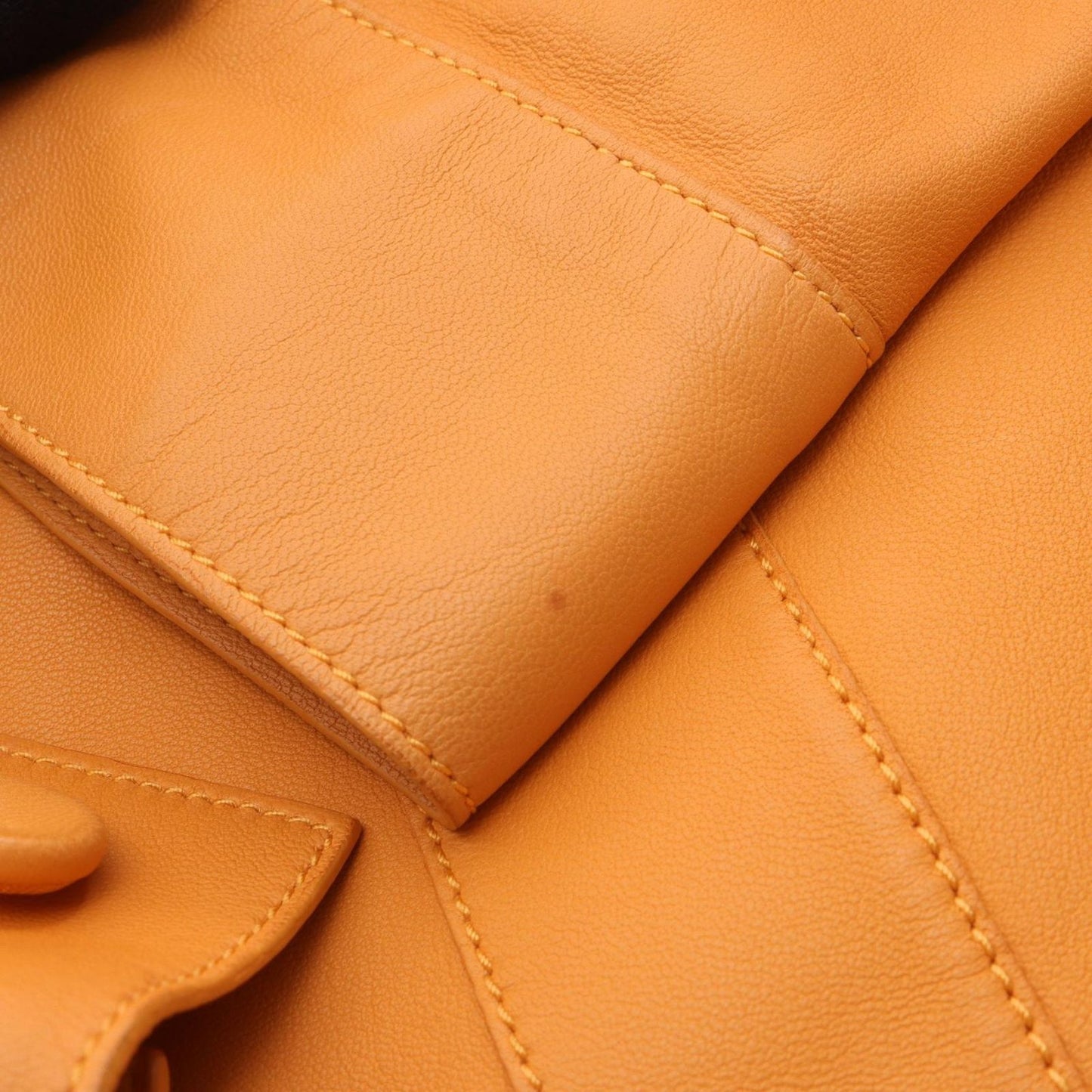 HERMES Orange Lambskin Leather Jacket - Timeless Elegance