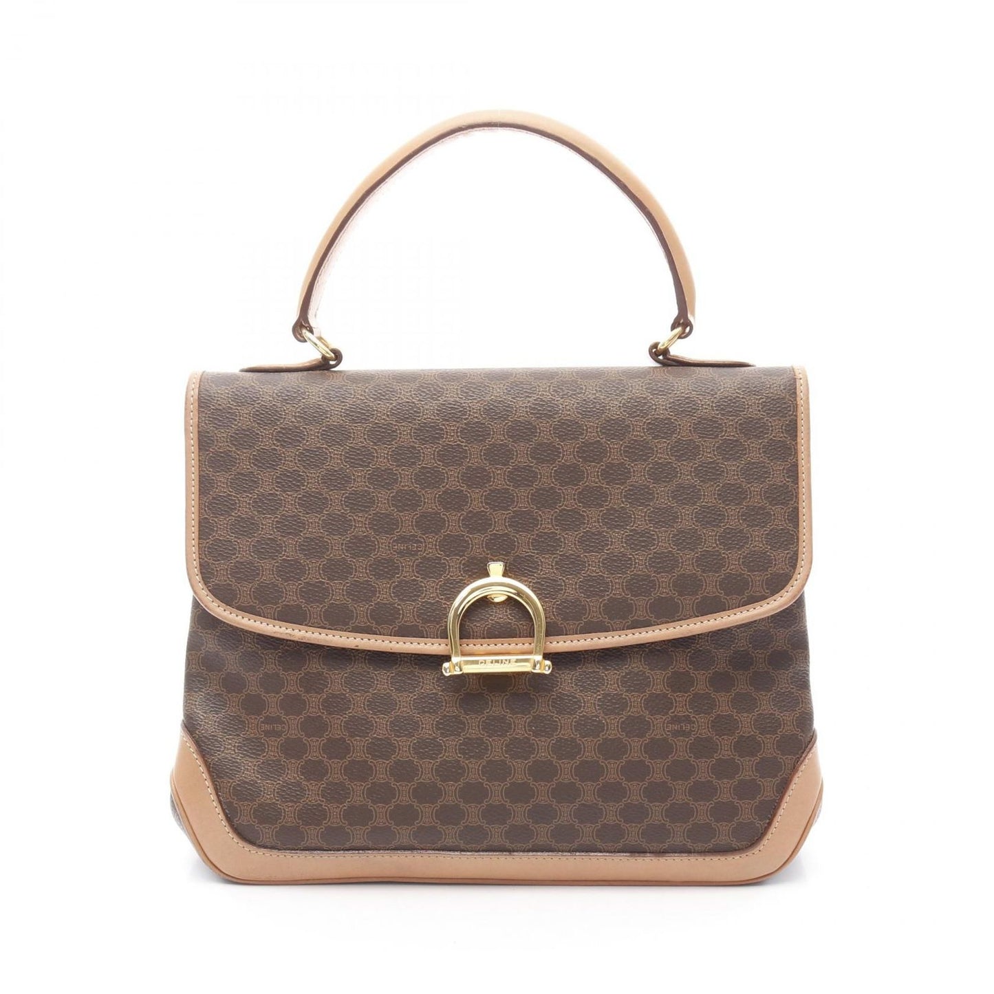 CELINE Macadam Handbag in Dark Brown PVC Coated Canvas