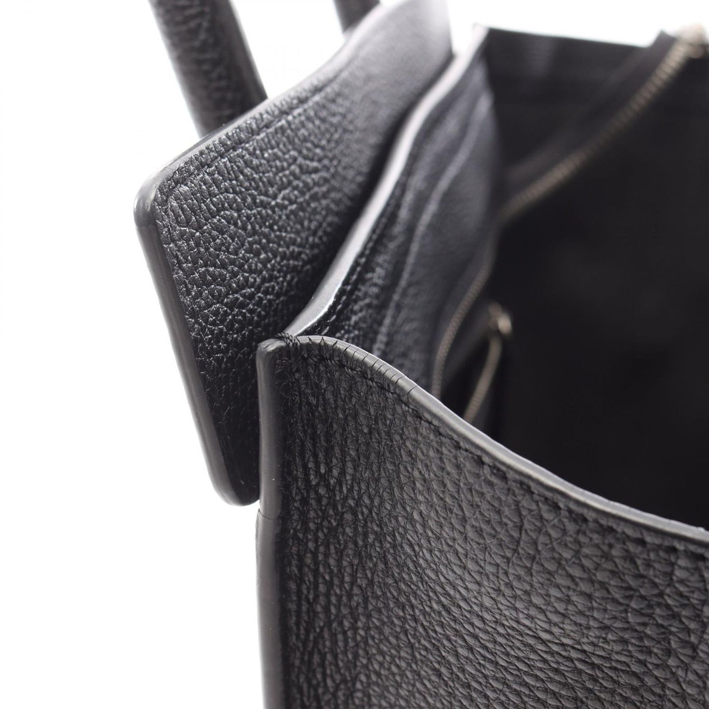 CELINE Luggage Micro Shopper Tote Bag in Black Leather