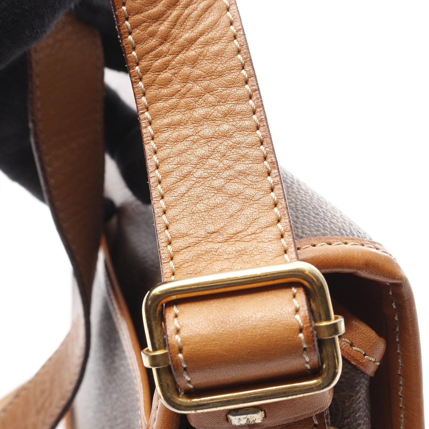 CELINE Macadam Shoulder Bag in Dark Brown PVC Coated Canvas