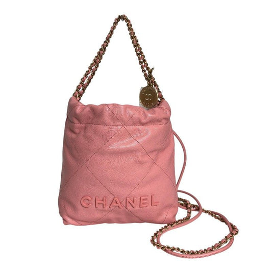CHANEL22 Mini Bag in Coral Pink with Gold Hardware