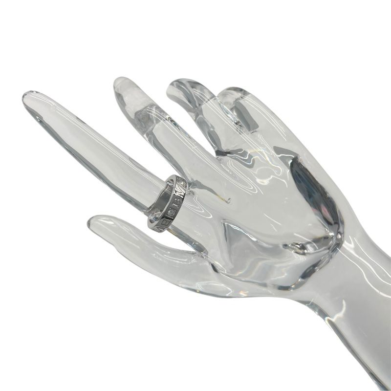 BVLGARI Double Logo Ring in K18 White Gold - Exquisite Craftsmanship