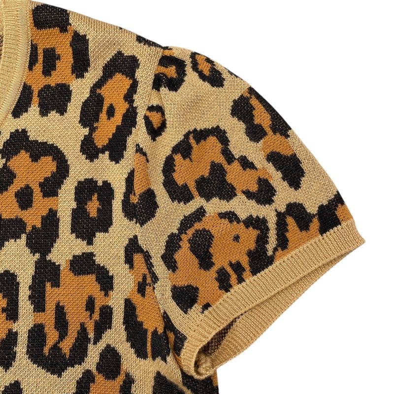 Christian Dior Leopard Print Silk Cardigan - Beige - Size 42