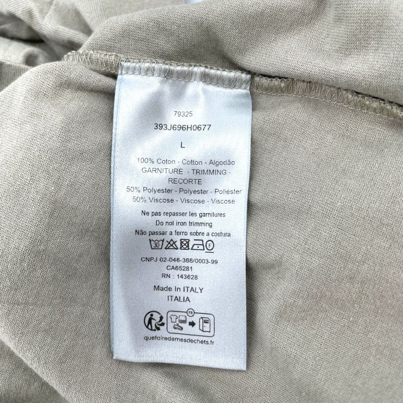 Christian Dior Diamond Logo Embroidered T-Shirt in Khaki