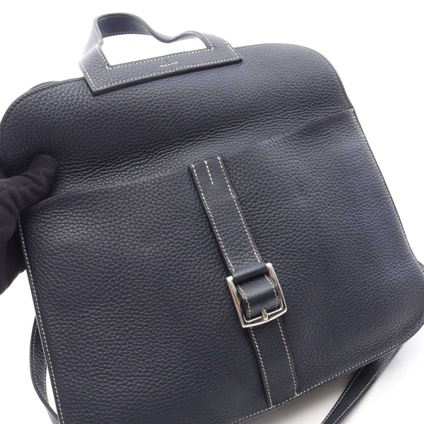 HERMES Alzan 31 Handbag in Bleu Nuit - Exquisite Craftsmanship