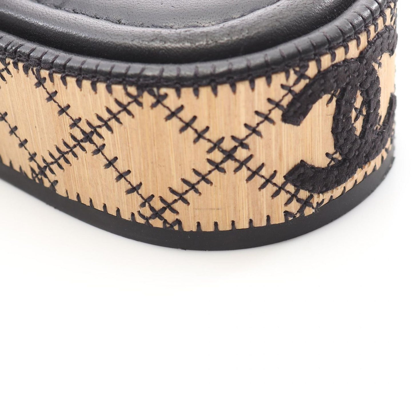 CHANEL Coco Mark Leather Sandals - Timeless Elegance in Black & White