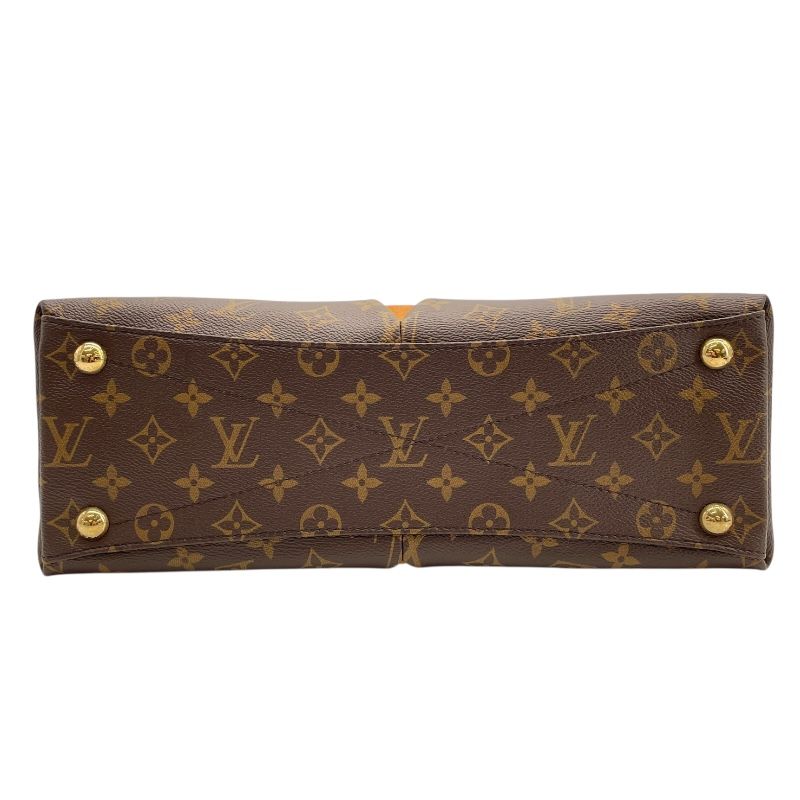 Louis Vuitton V Tote MM in Brown and Saffron Monogram Canvas
