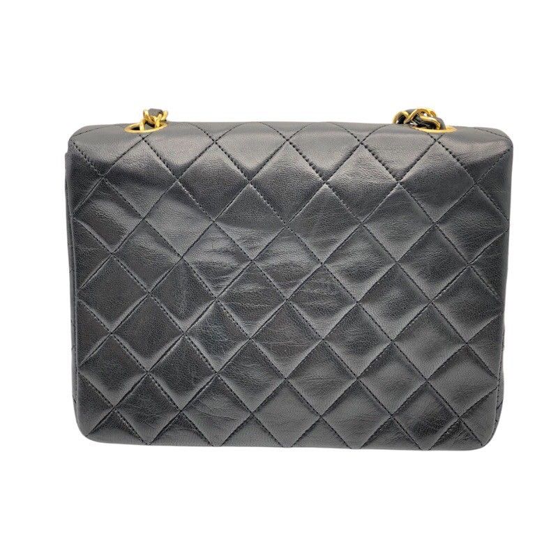 CHANEL Matelassé Chain Shoulder Bag in Black with Gold Hardware