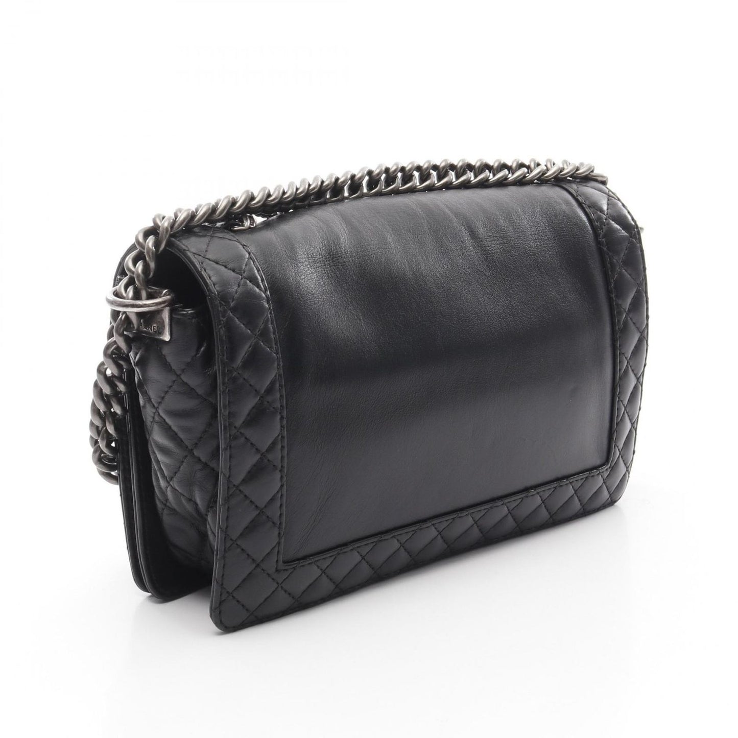 CHANEL Boy Chanel Black Leather Shoulder Bag - Timeless Elegance