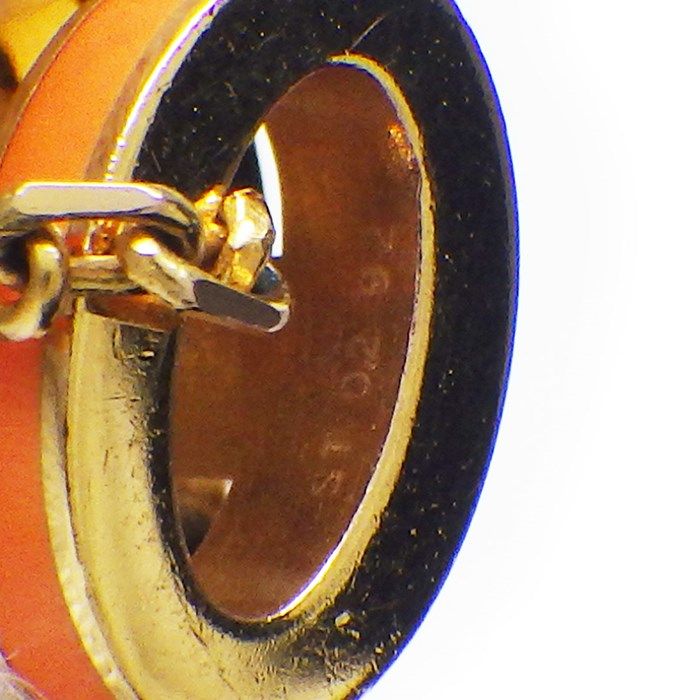 HERMES Mini Pop H Necklace in Orange Soie Lacquer - Exquisite Craftsmanship