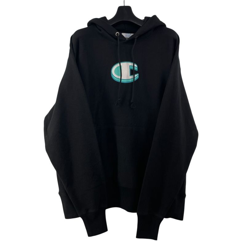 Champion Reverse Weave Embroidered Sweat Hoodie - Black Cotton