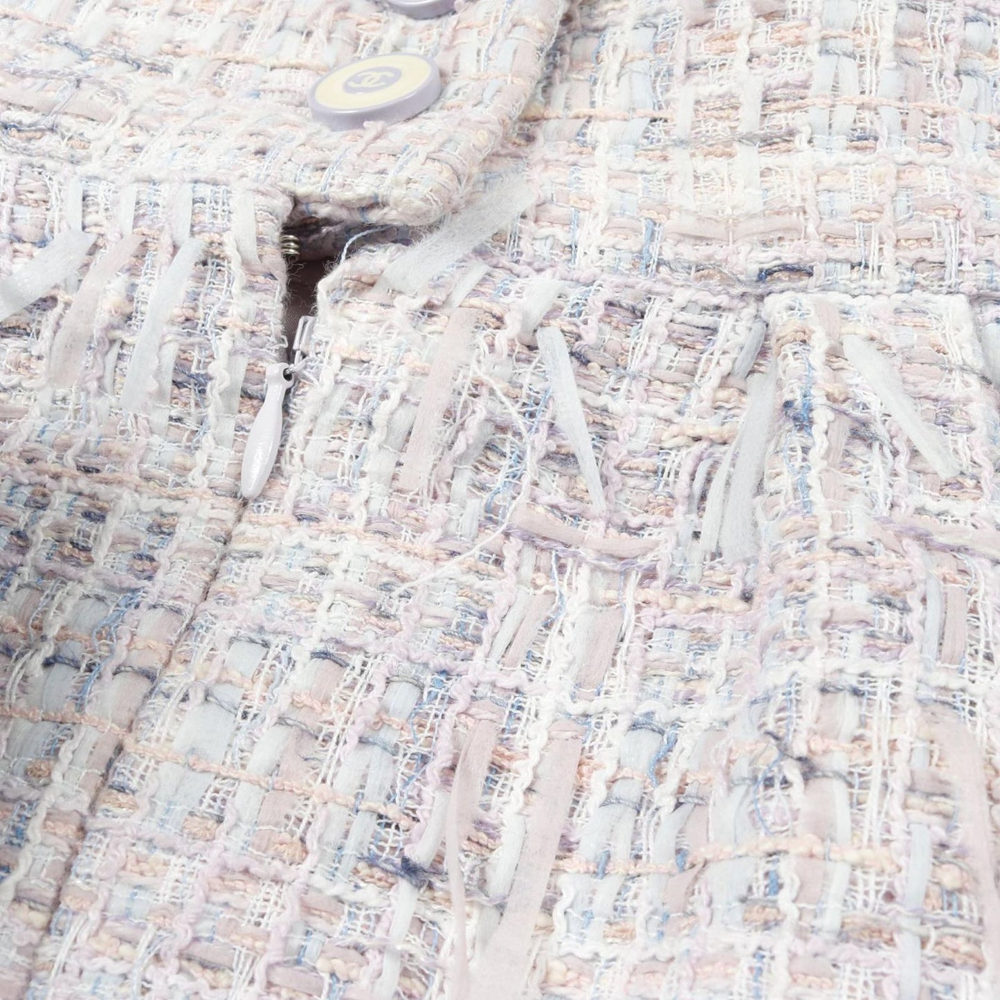 CHANEL Coco Mark Button Fabric Skirt - Elegant Purple Design