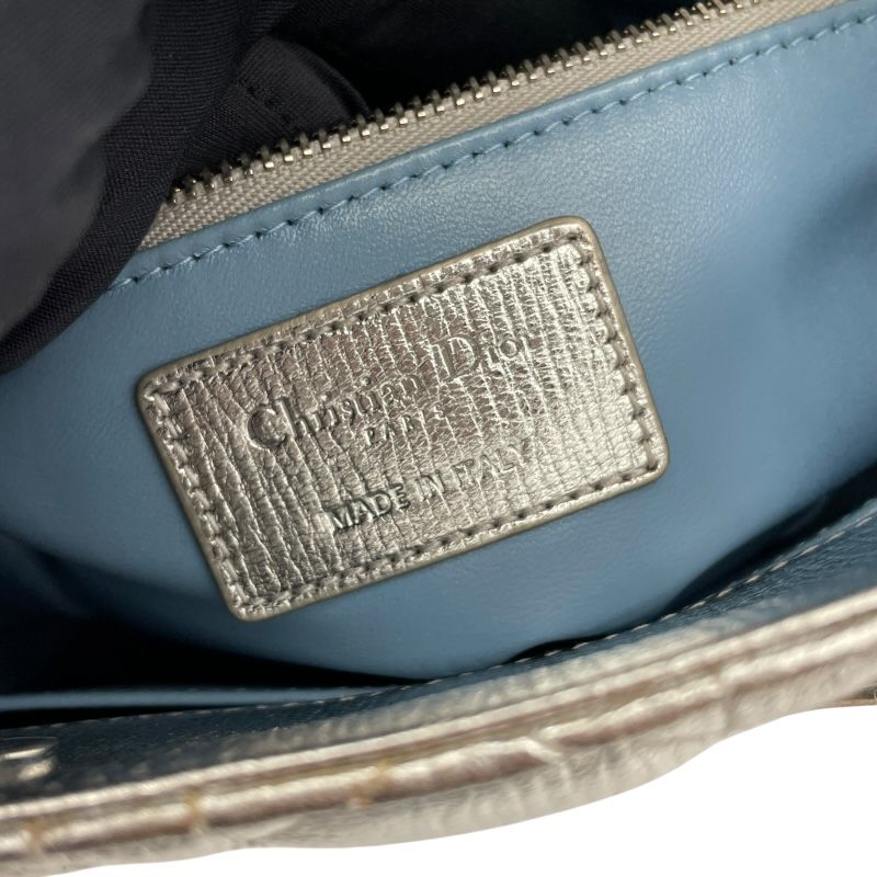 Christian Dior My Lady Dior Silver Leather Shoulder Bag